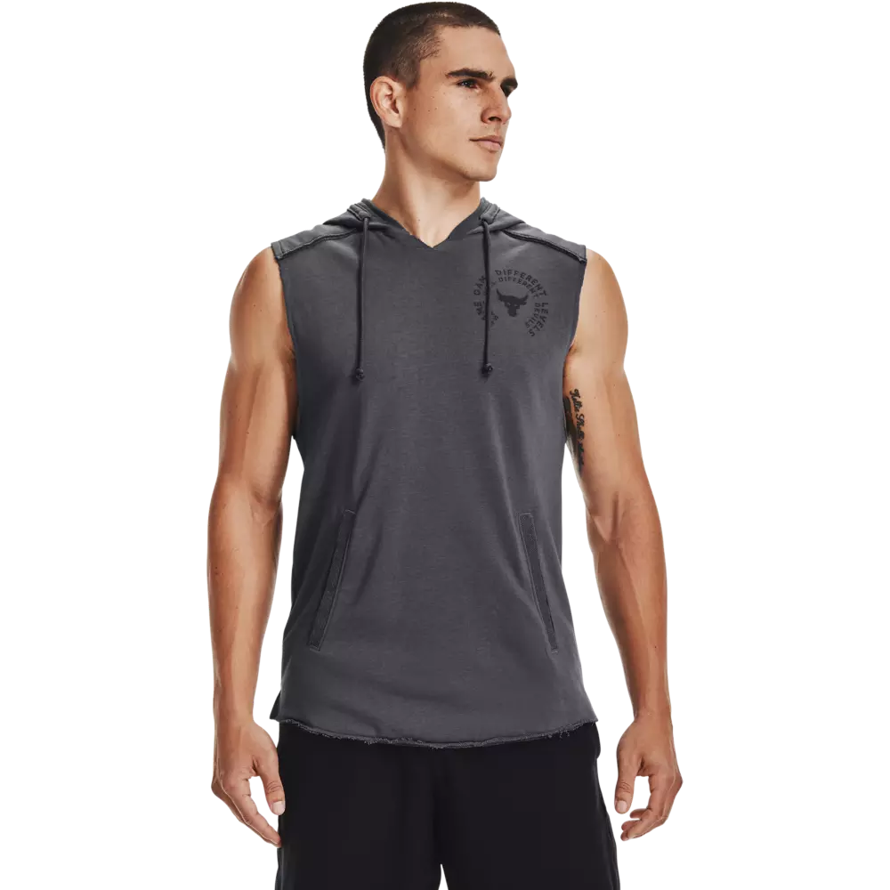 Men's project rock terry best sale sleeveless hoodie